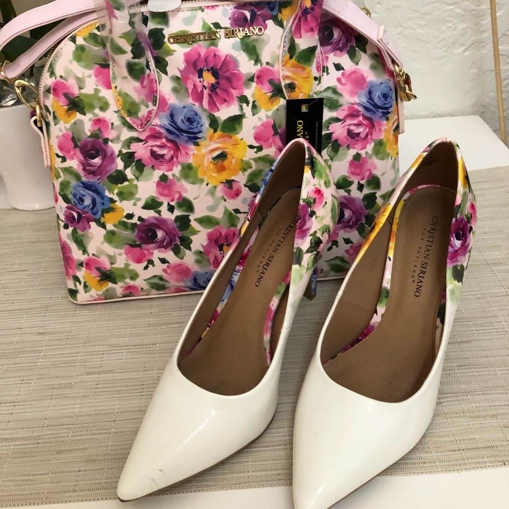 2 Piece Bag/Heels Christian Siriano Handbag Floral